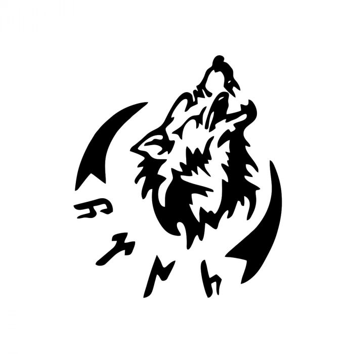 Bozkur Göktürkçe Türk Sticker 17x17 Cm Siyah