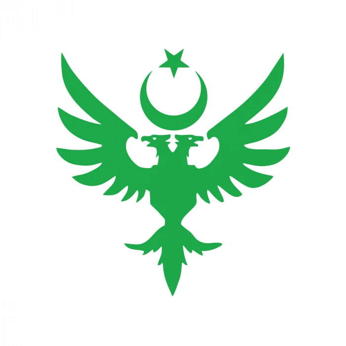 Çift Başlıklı Kartal ve Ay Yıldız Sticker 17x17 Cm Yeşil