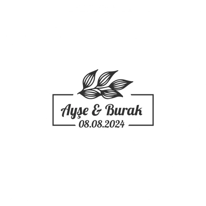 Yuvarlak Geyik Boynuzlu Çiçek Etiketi Kına Nişan Düğün 3x3 cm özel etiket / 50 adet sticker