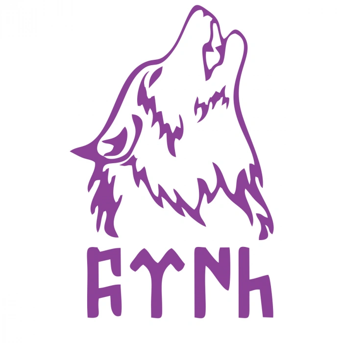 Bozkurt ve Türk Sticker 17x17 Cm Mor