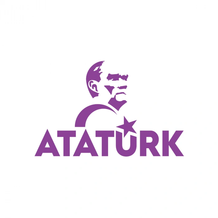 Atatürk Türk Bayrağı Sticker 17x17 Cm Mor