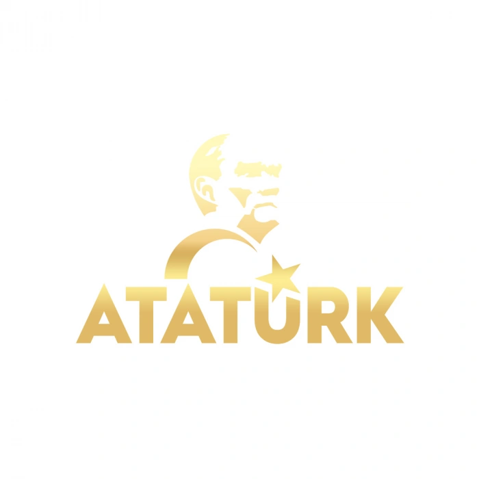 Atatürk Türk Bayrağı Sticker 17x17 Cm Gold