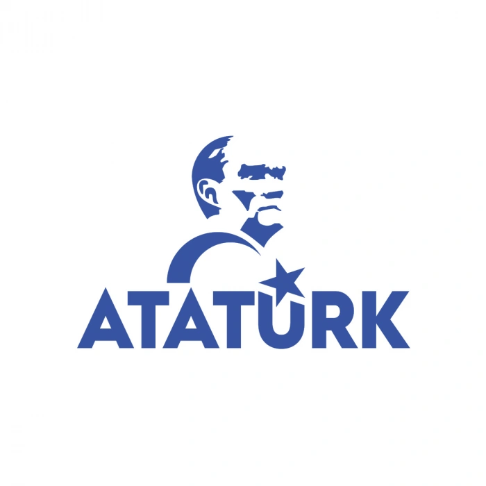 Atatürk Türk Bayrağı Sticker 17x17 Cm Mavi