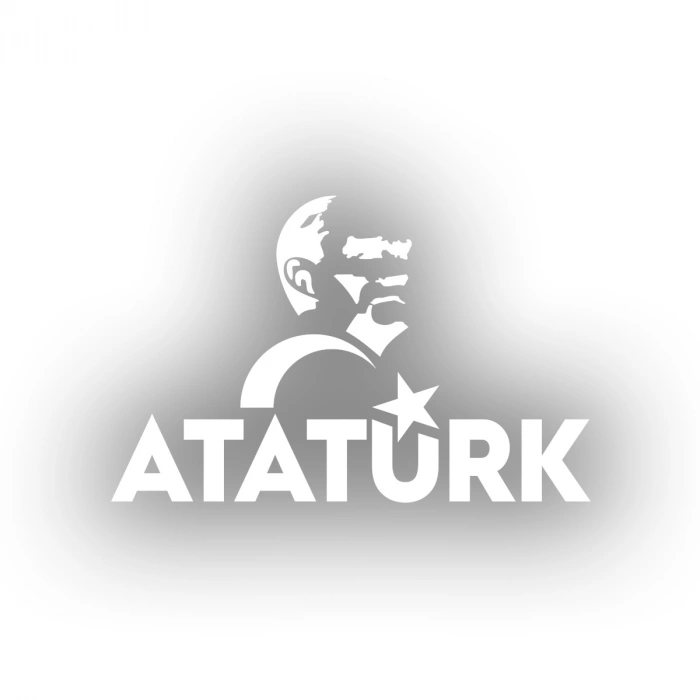 Atatürk Türk Bayrağı Sticker 17x17 Cm Beyaz
