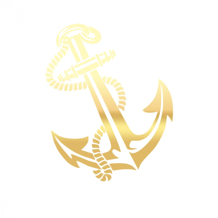 Denizci Çapası Sticker 17x17 Cm Gold