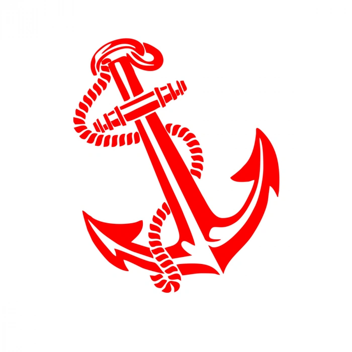 Denizci Çapası Sticker 17x17 Cm Kırmızı