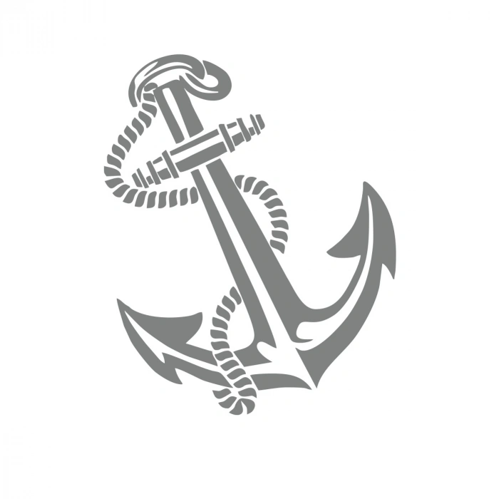 Denizci Çapası Sticker 17x17 Cm Gri