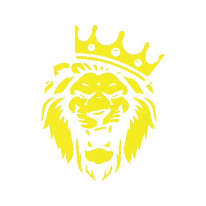 Kral Tacçlı Aslan Sticker 17x17 Cm Sarı