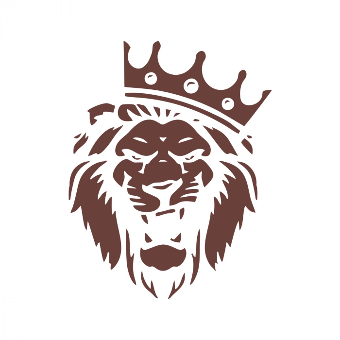 Kral Tacçlı Aslan Sticker 17x17 Cm Kahverengi