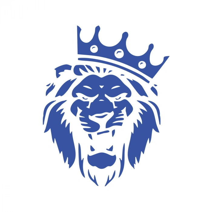 Kral Tacçlı Aslan Sticker 17x17 Cm Mavi