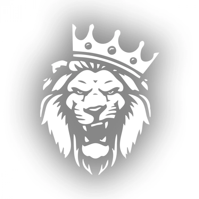 Kral Tacçlı Aslan Sticker 17x17 Cm Beyaz