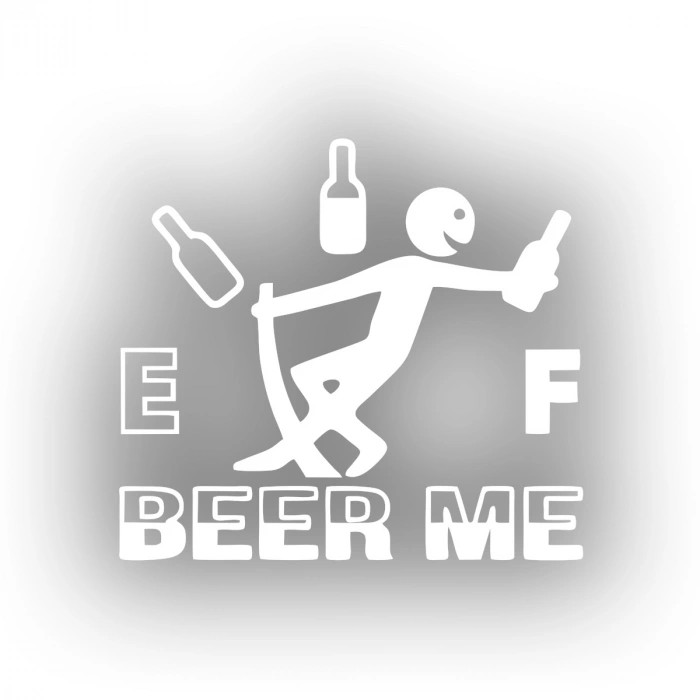 Beer Me Sticker 17x17 Cm Beyaz