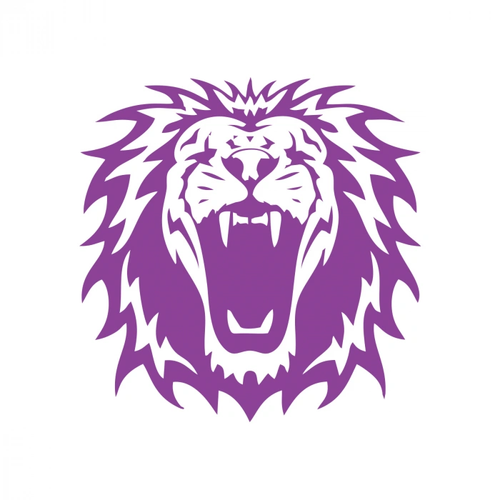 Kükreyen Aslan Sticker 17x17 Cm Mor