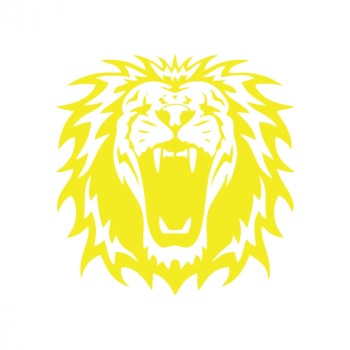 Kükreyen Aslan Sticker 17x17 Cm Sarı