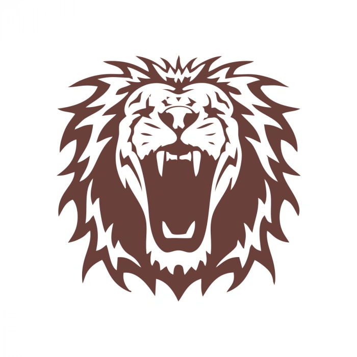 Kükreyen Aslan Sticker 17x17 Cm Kahverengi