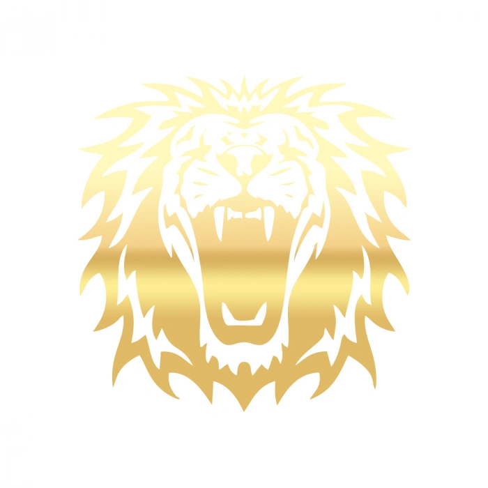 Kükreyen Aslan Sticker 17x17 Cm Gold