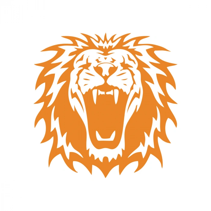 Kükreyen Aslan Sticker 17x17 Cm Turuncu