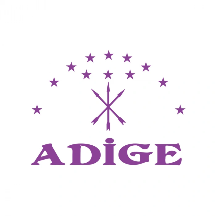 Adige Çerkez Bayrağı Sticker 17x17 Cm Mor