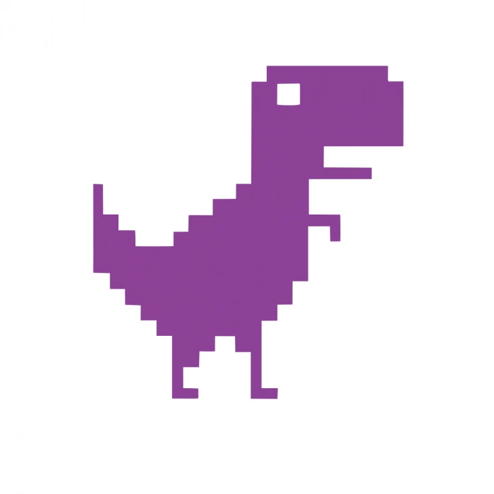 Piksel Dinozor Sticker 17x17 Cm Mor