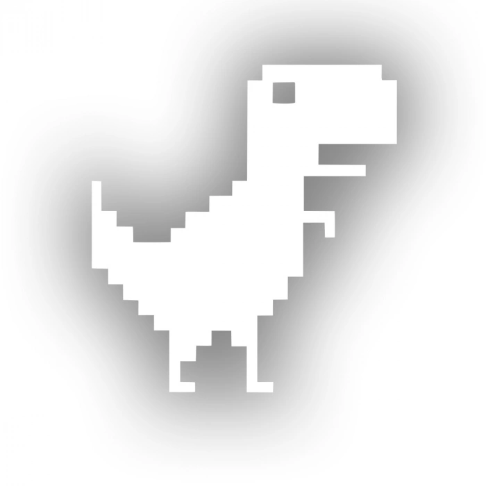 Piksel Dinozor Sticker 17x17 Cm Beyaz