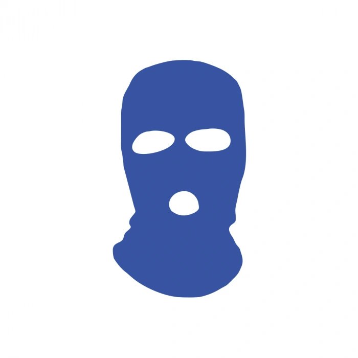 Kar Maskesi Sticker 17x17 Cm Mavi