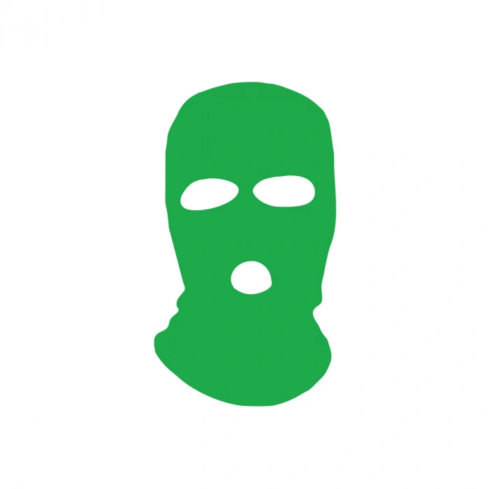 Kar Maskesi Sticker 17x17 Cm Yeşil