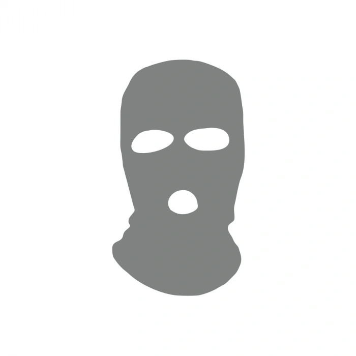 Kar Maskesi Sticker 17x17 Cm Gri