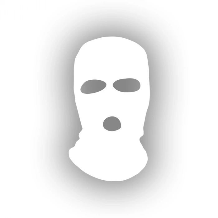 Kar Maskesi Sticker 17x17 Cm Beyaz