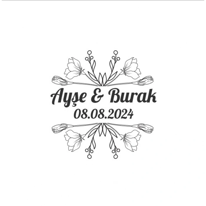 Dörtgen Kış Meyveli Etiket Kına Nişan Düğün 3x3 cm özel etiket / 50 adet sticker