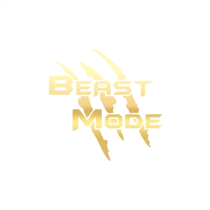 Beast Mode Sticker 17x17 Cm Gold