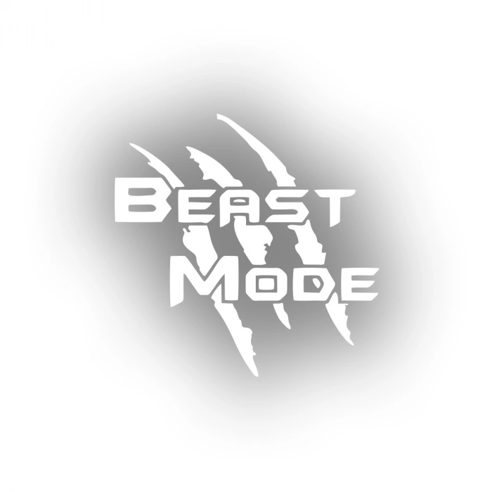 Beast Mode Sticker 17x17 Cm Beyaz