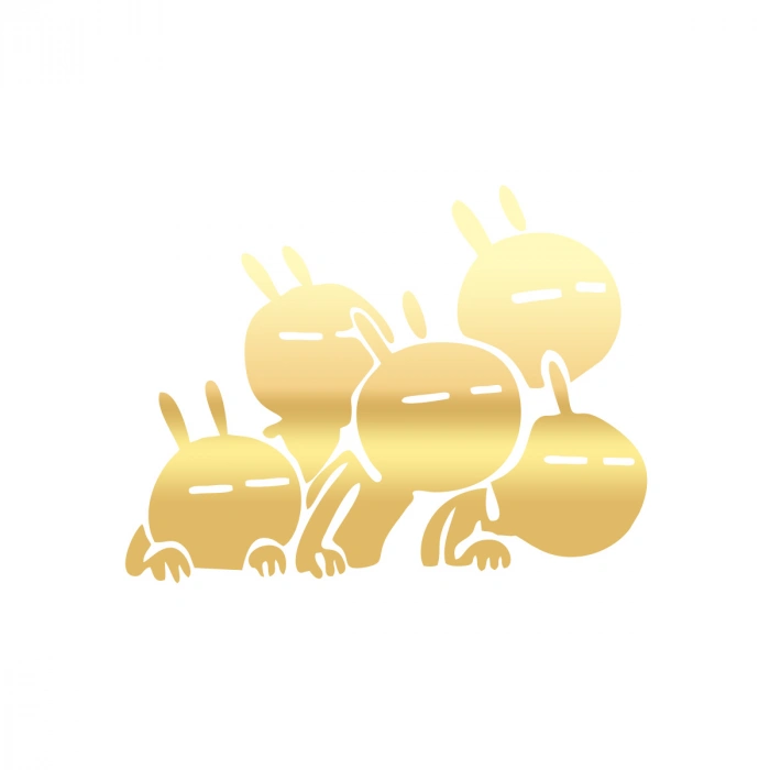 Komik Araba Stickeri 17x17 Cm Gold