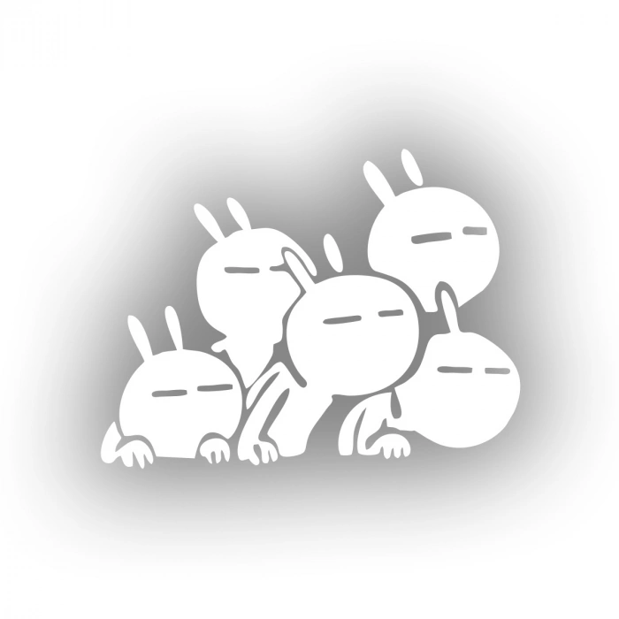 Komik Araba Stickeri 17x17 Cm Beyaz