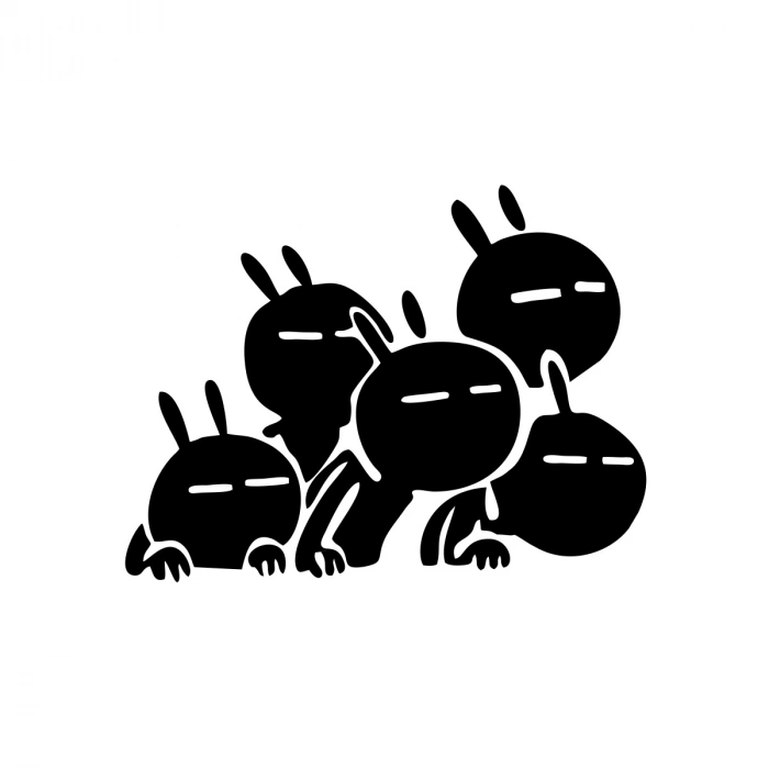 Komik Araba Stickeri 17x17 Cm Siyah