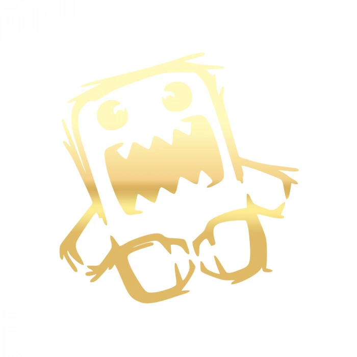 Komik Dinozor Araba Stickeri 17x17 Cm Gold