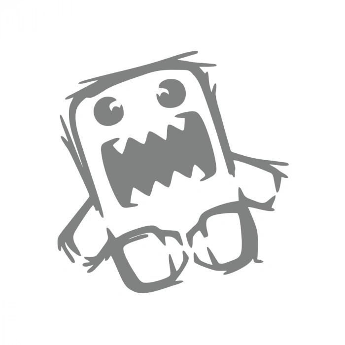 Komik Dinozor Araba Stickeri 17x17 Cm Gri