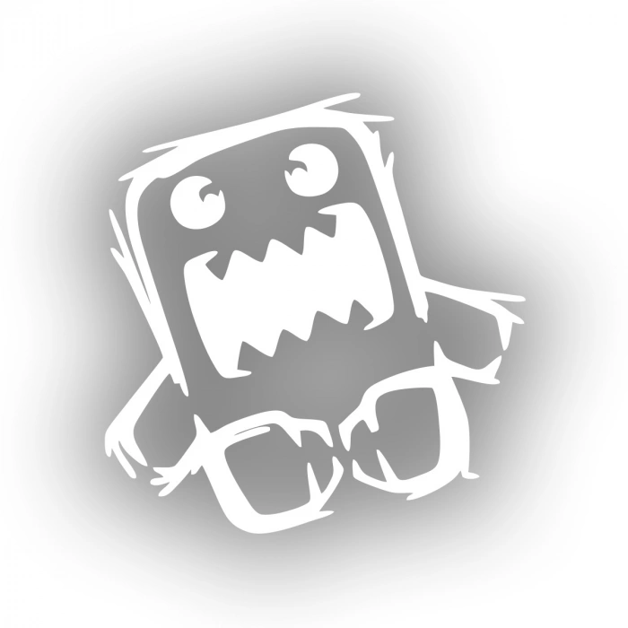 Komik Dinozor Araba Stickeri 17x17 Cm Beyaz