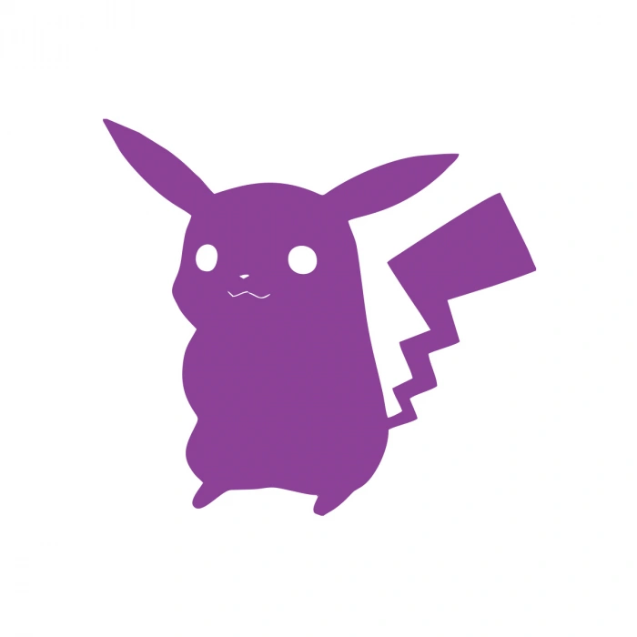 Pikachu Araba Stickeri 17x17 Cm Mor