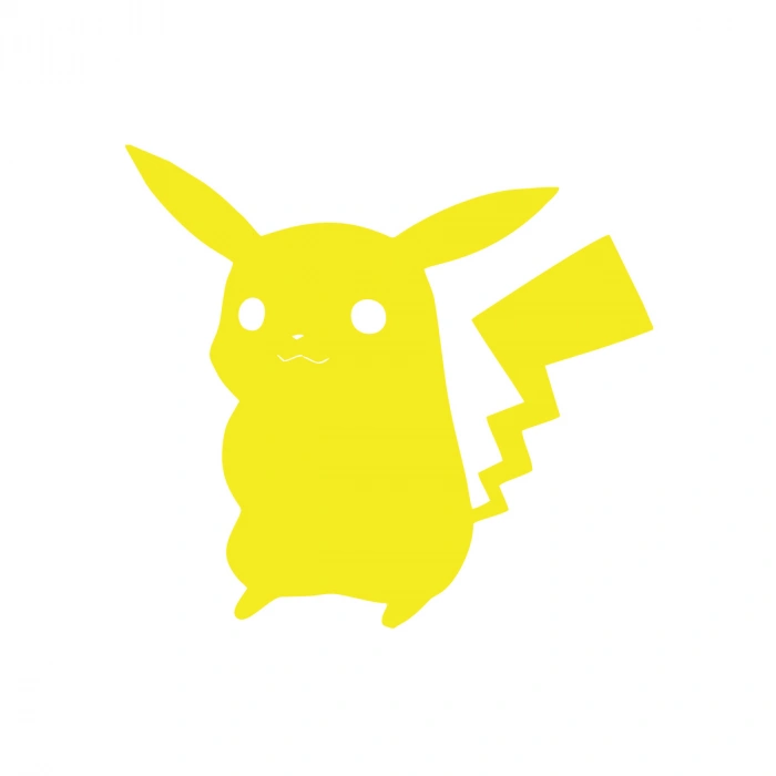 Pikachu Araba Stickeri 17x17 Cm Sarı