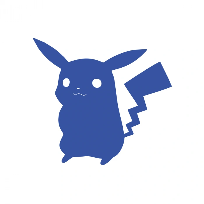 Pikachu Araba Stickeri 17x17 Cm Mavi