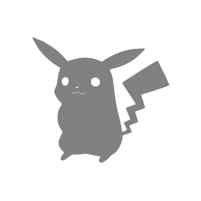 Pikachu Araba Stickeri 17x17 Cm Gri