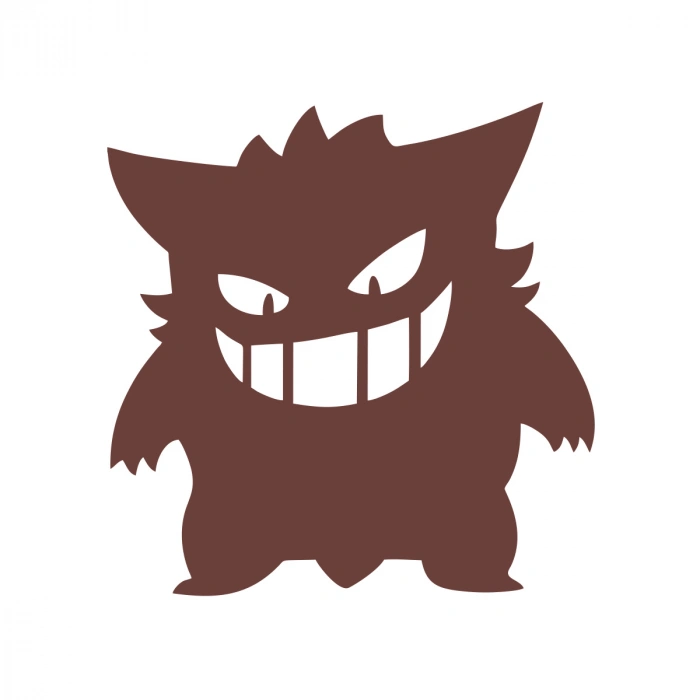 Pokemon Gengar Araba Stickeri 17x17 Cm Kahverengi