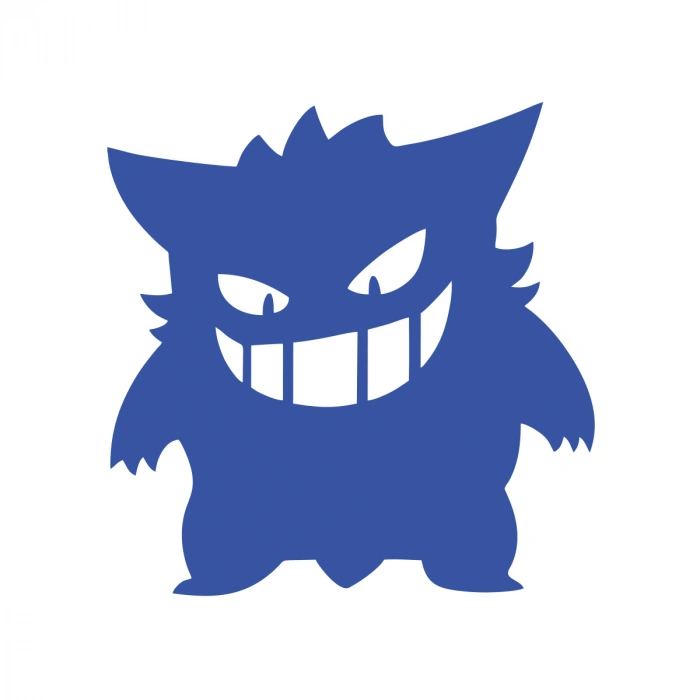Pokemon Gengar Araba Stickeri 17x17 Cm Mavi