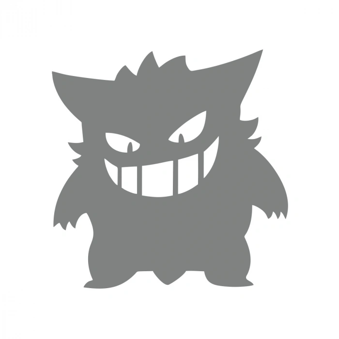 Pokemon Gengar Araba Stickeri 17x17 Cm Gri