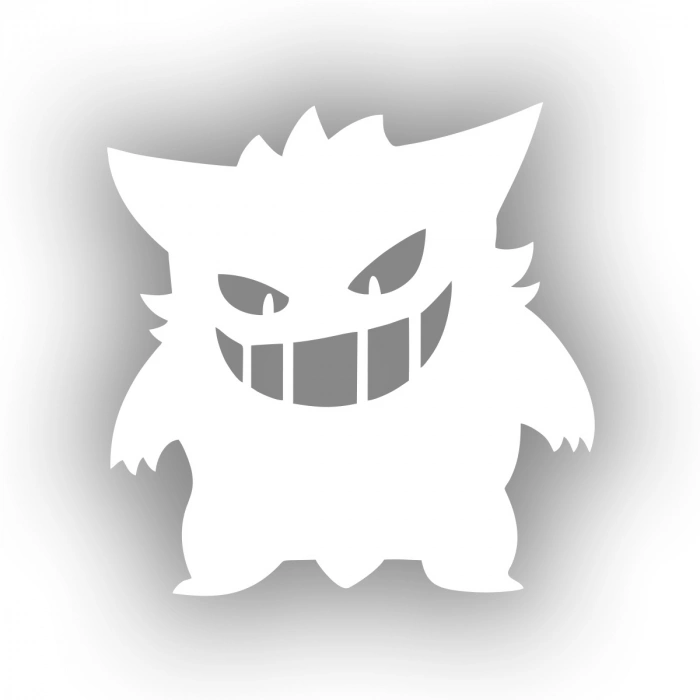 Pokemon Gengar Araba Stickeri 17x17 Cm Beyaz
