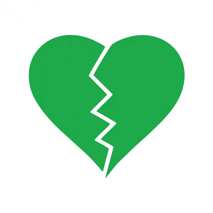 Kırık Kalp Araba Stickeri 17x17 Cm Yeşil