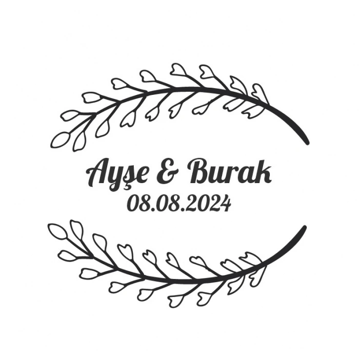 Kış Temalı Şık Yuvarlak Etiket Kına Nişan Düğün 3x3 cm özel etiket / 50 adet sticker