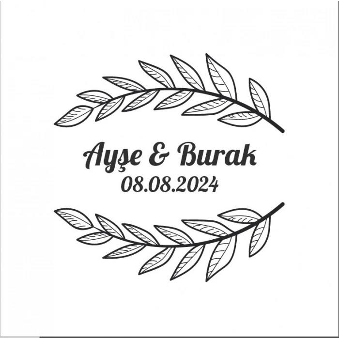 Dörtgen Kış Meyveli Etiket Kına Nişan Düğün 3x3 cm özel etiket / 50 adet sticker