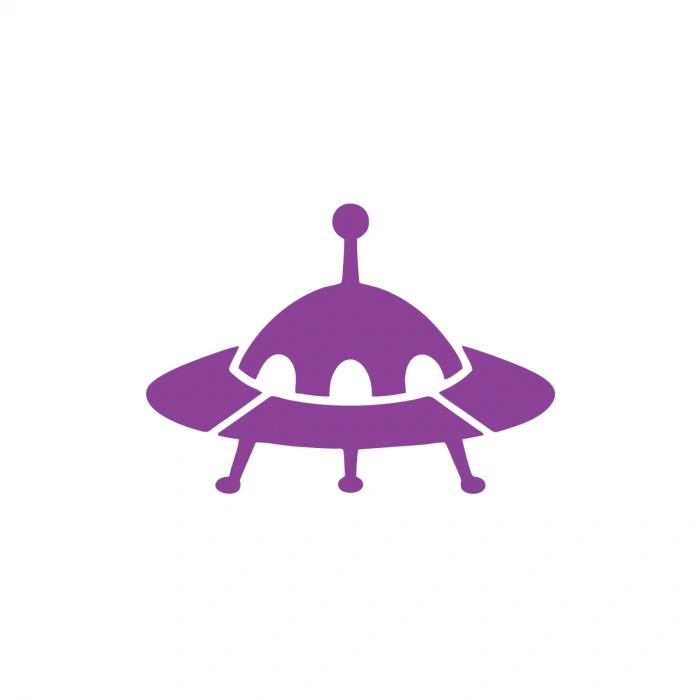 Ufo Araba Sticker 17x17 Cm Mor