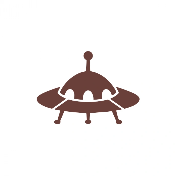 Ufo Araba Sticker 17x17 Cm Kahverengi